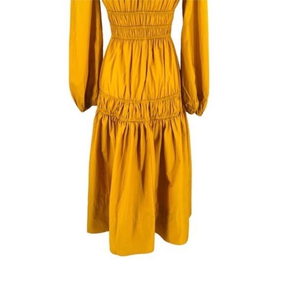 Petal & Pup NEW Dani Long Sleeve Cotton Maxi Dress in Mustard Yellow Size S - Picture 9 of 11